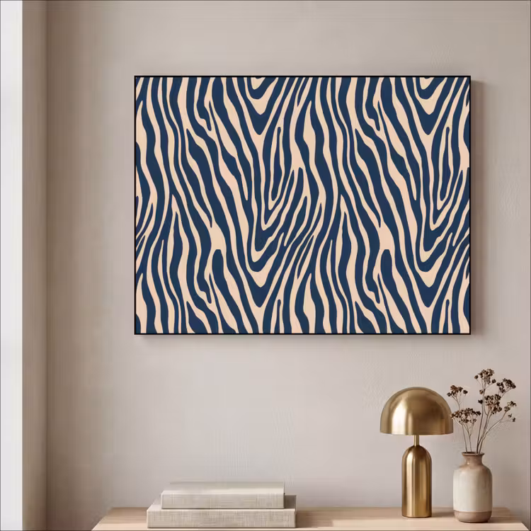 Art Frame - Zebra - Patroon - Blauw - Beige — 3