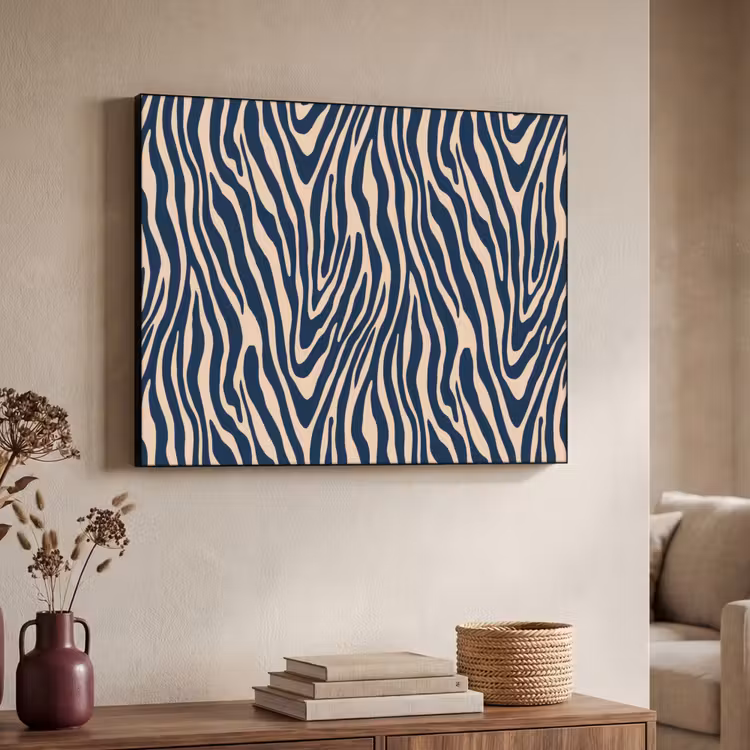 Art Frame - Zebra - Patroon - Blauw - Beige — 4