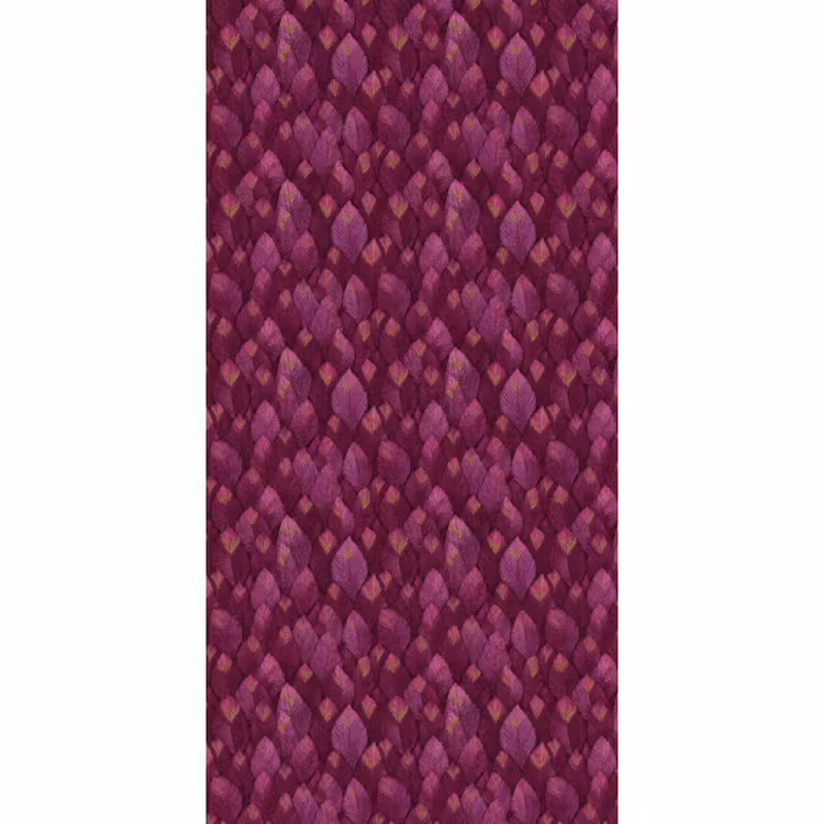 Behang - Bladeren - Patroon - Burgundy — 2