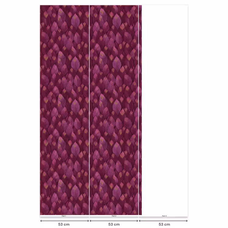 Behang - Bladeren - Patroon - Burgundy — 6