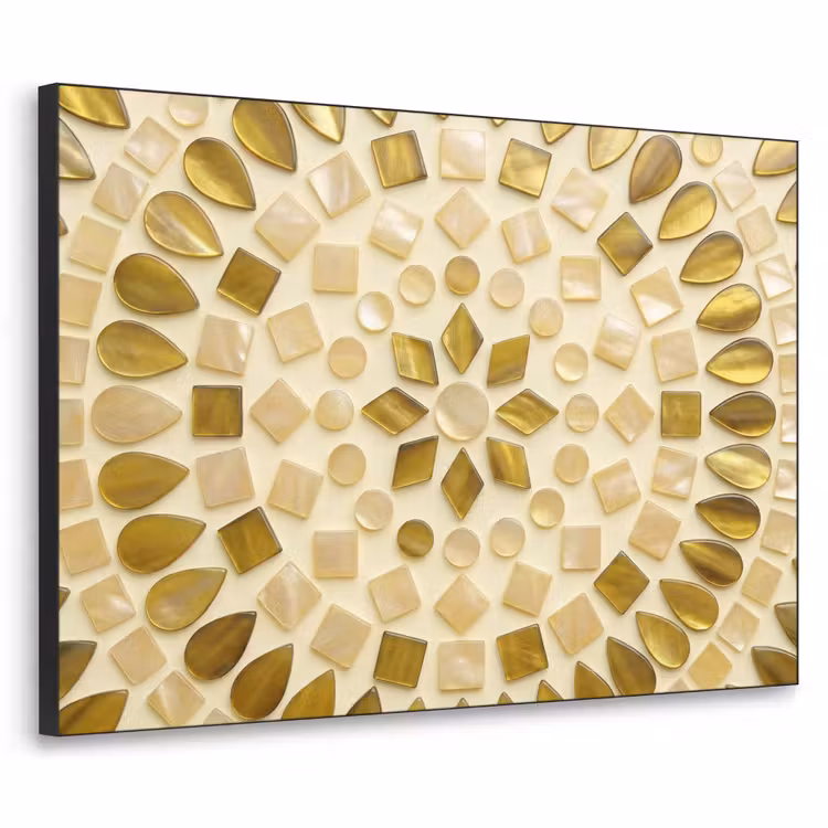 Art Frame - Patroon - Vormen - Mozaïek - Abstract - Goud — 1