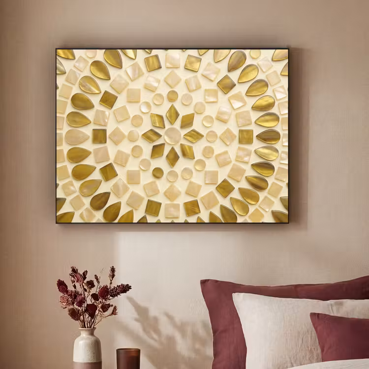 Art Frame - Patroon - Vormen - Mozaïek - Abstract - Goud — 2