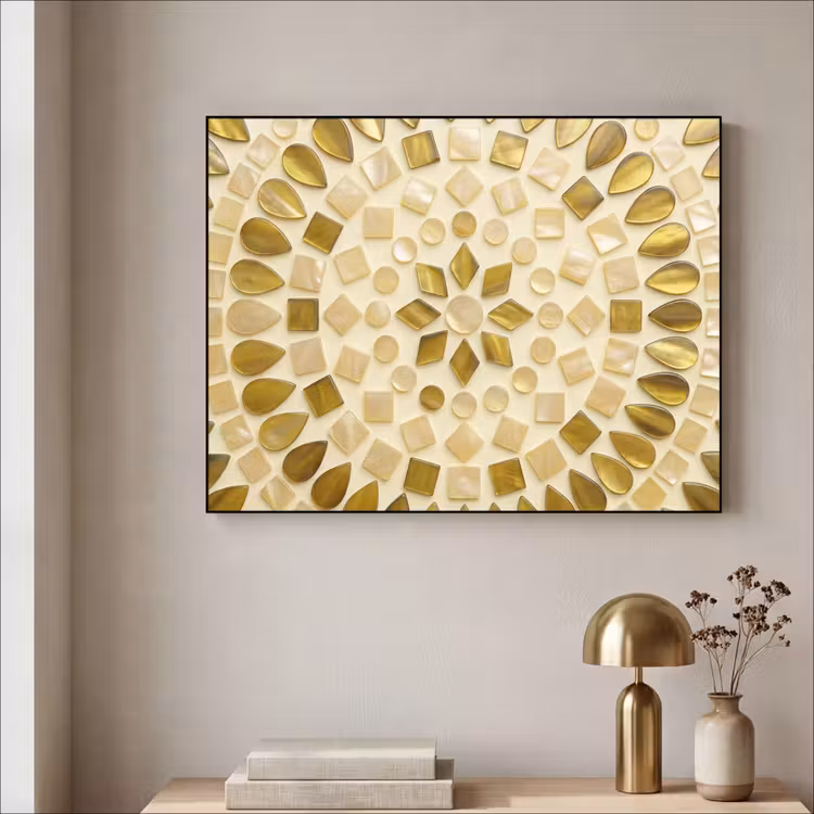 Art Frame - Patroon - Vormen - Mozaïek - Abstract - Goud — 3