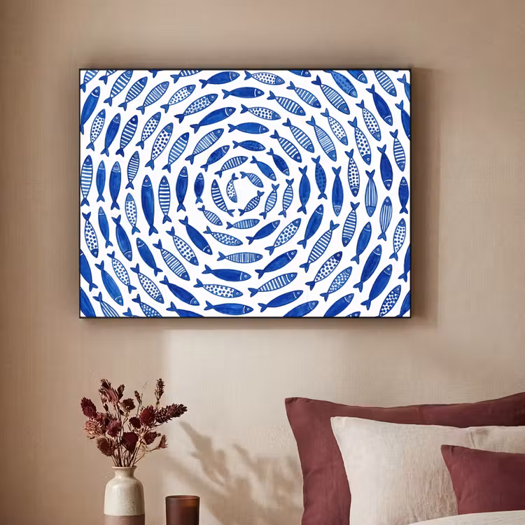 Art Frame - Vis - Patroon - Onderwater - Abstract - Blauw — 2
