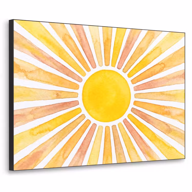 Art Frame - Zon - Stralen - Aquarel - Geel - Abstract — 1
