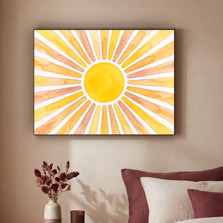 Art Frame - Zon - Stralen - Aquarel - Geel - Abstract — 2