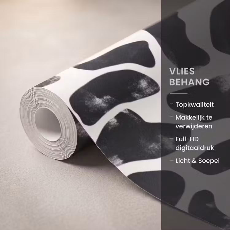 Behang - Dierenpatroon - Vlekken - Zwart - Wit — 3