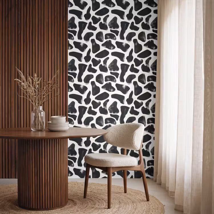 Behang - Dierenpatroon - Vlekken - Zwart - Wit — 4