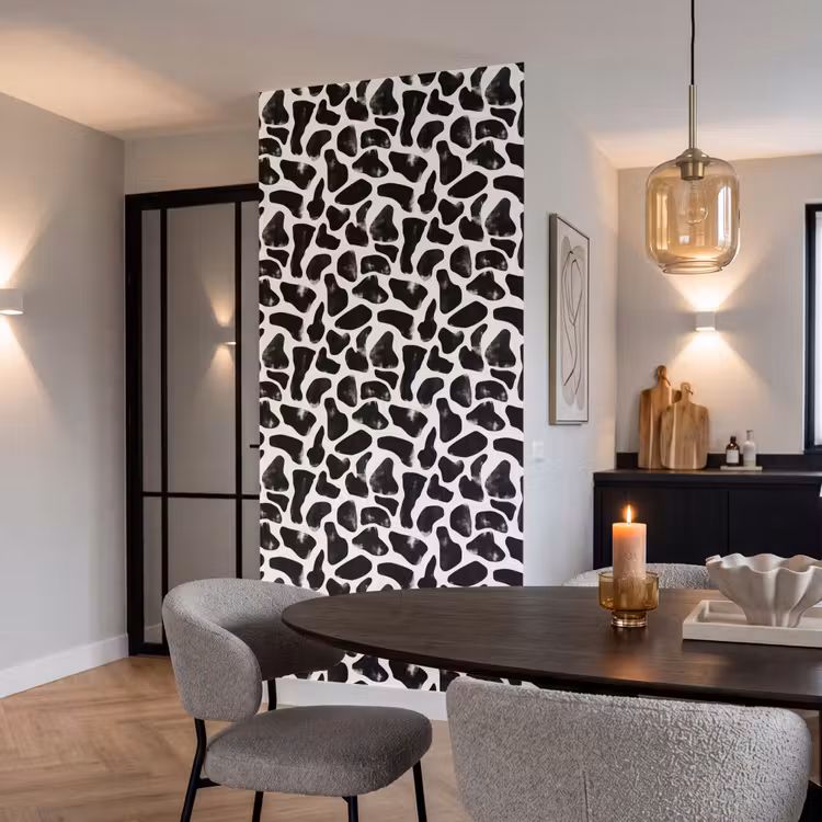 Behang - Dierenpatroon - Vlekken - Zwart - Wit — 5