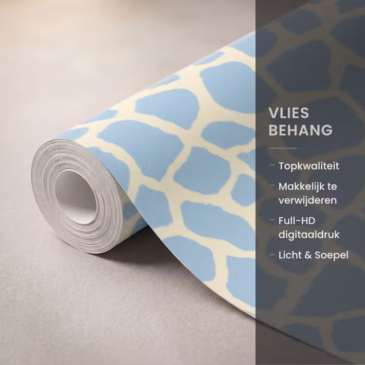Behang - Giraf - Modern - Blauw — 3