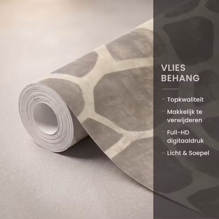 Behang - Giraf - Patroon - Beige - Bruin — 3