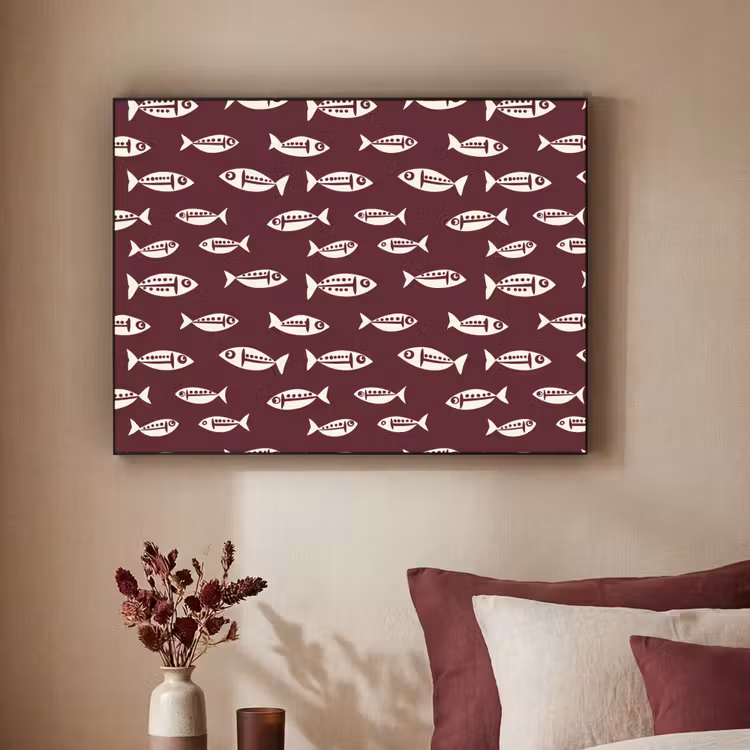 Art Frame - Vissen - Grafisch - Patroon - Donker — 2