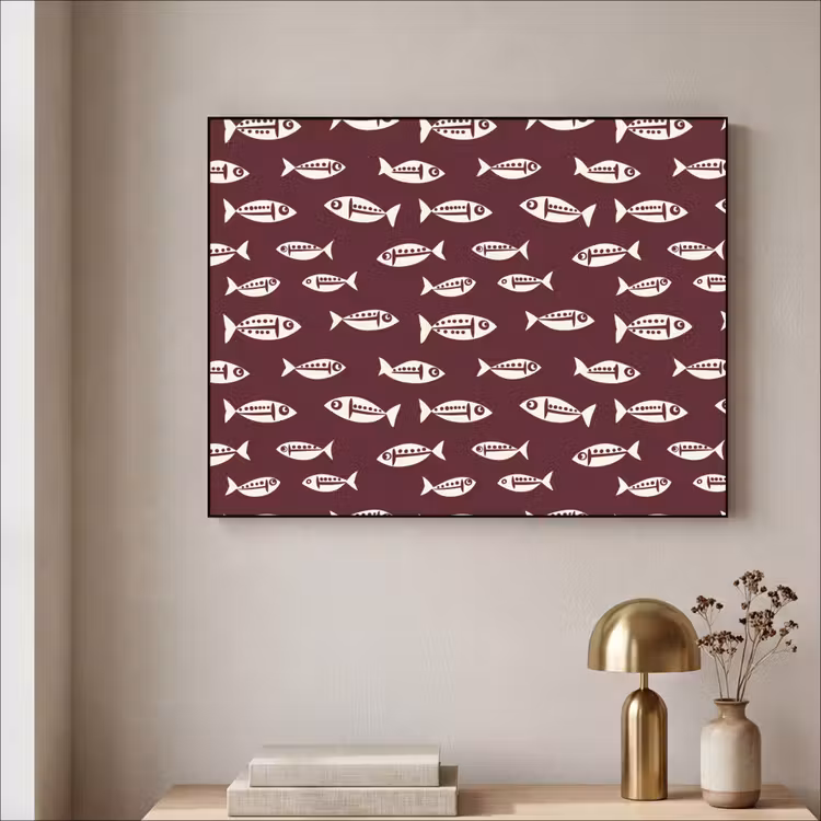 Art Frame - Vissen - Grafisch - Patroon - Donker — 3