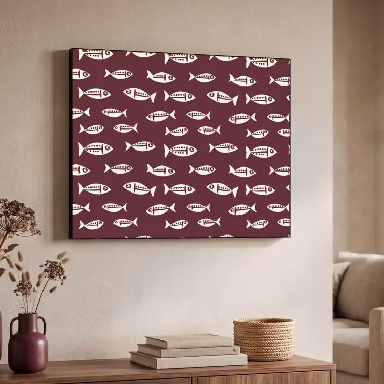 Art Frame - Vissen - Grafisch - Patroon - Donker — 4