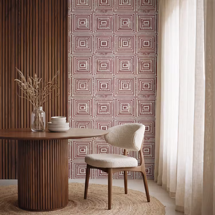 Behang - Geometrisch - Patroon - Rood — 4