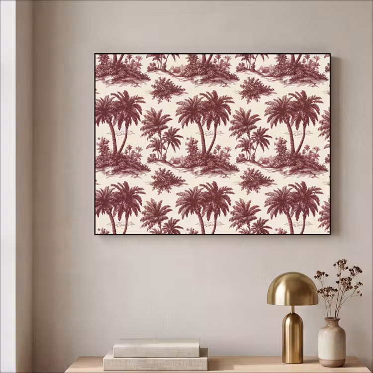 Art Frame - Tropisch - Geometrisch - Bordeauxrood — 3