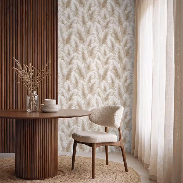 Behang - Botanisch - Patroon - Beige — 4