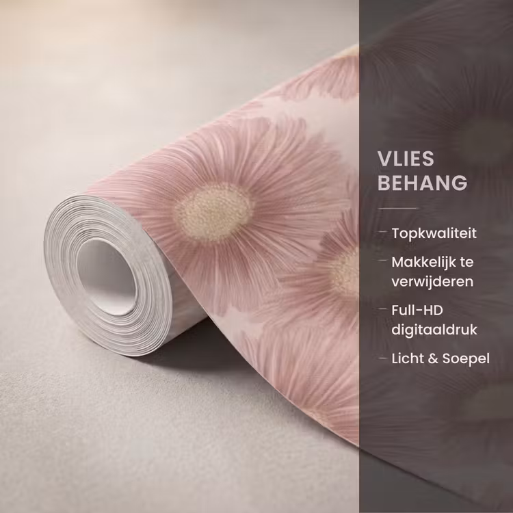 Behang - Gerbera - Bloemen - Roze — 3