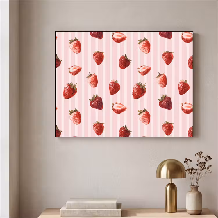 Art Frame - Strepen - Aardbei - Roze — 3