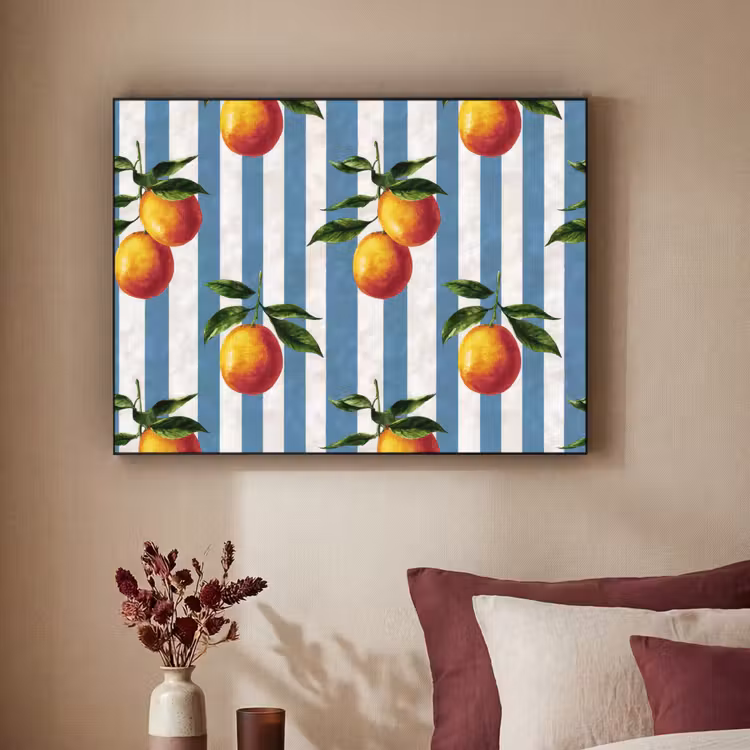 Art Frame - Strepen - Citroen - Blauw — 2