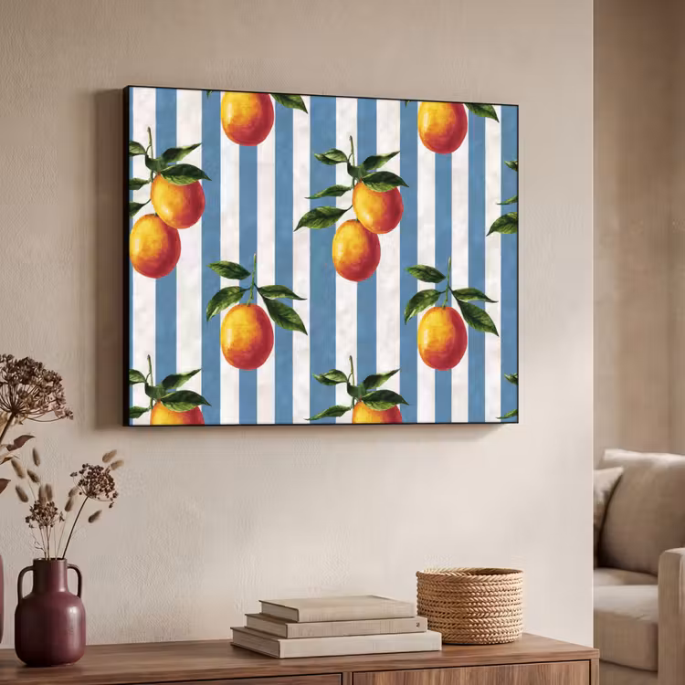 Art Frame - Strepen - Citroen - Blauw — 4