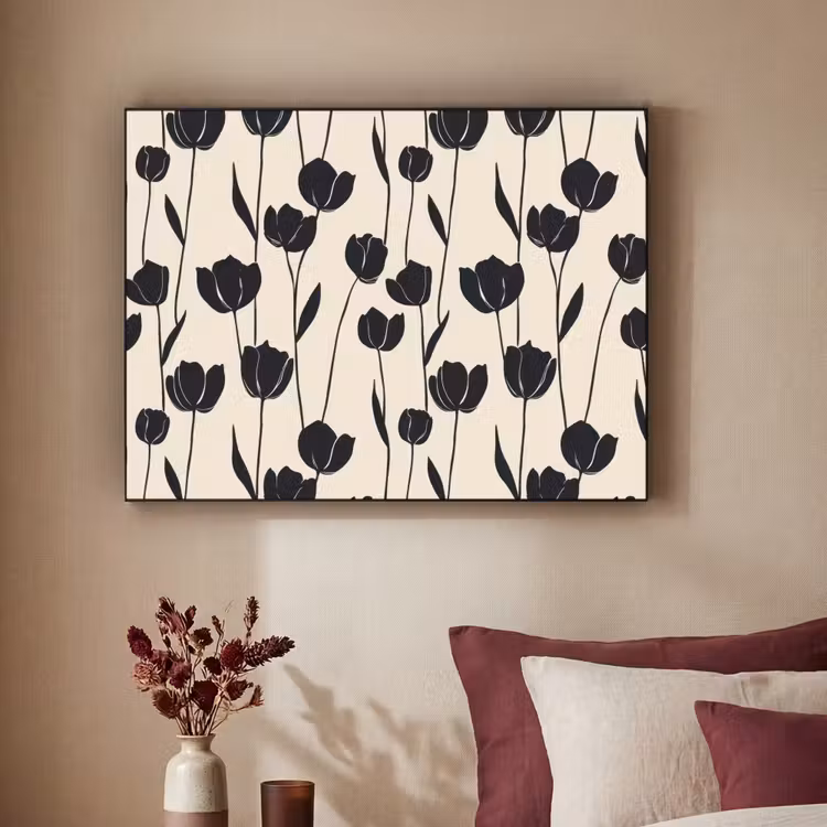 Art Frame - Tulpen - Patroon - Zwart — 2