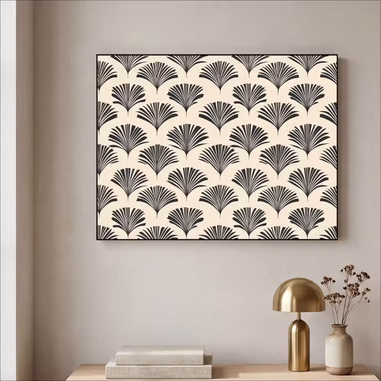 Art Frame - Waaiers - Botanisch - Zwart - Beige — 3
