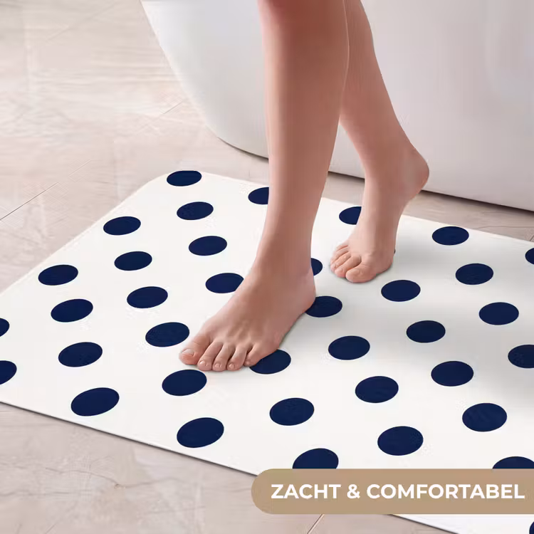 Badmat - Klassiek - Stippen - Blauw — 5