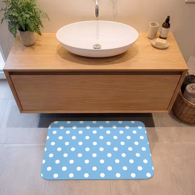 Badmat - Polka - Dots - Blauw — 2
