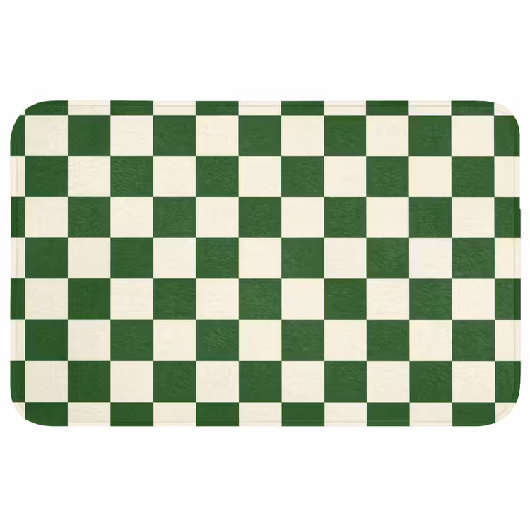 Badmat - Schaakbord - Patroon - Groen — 1