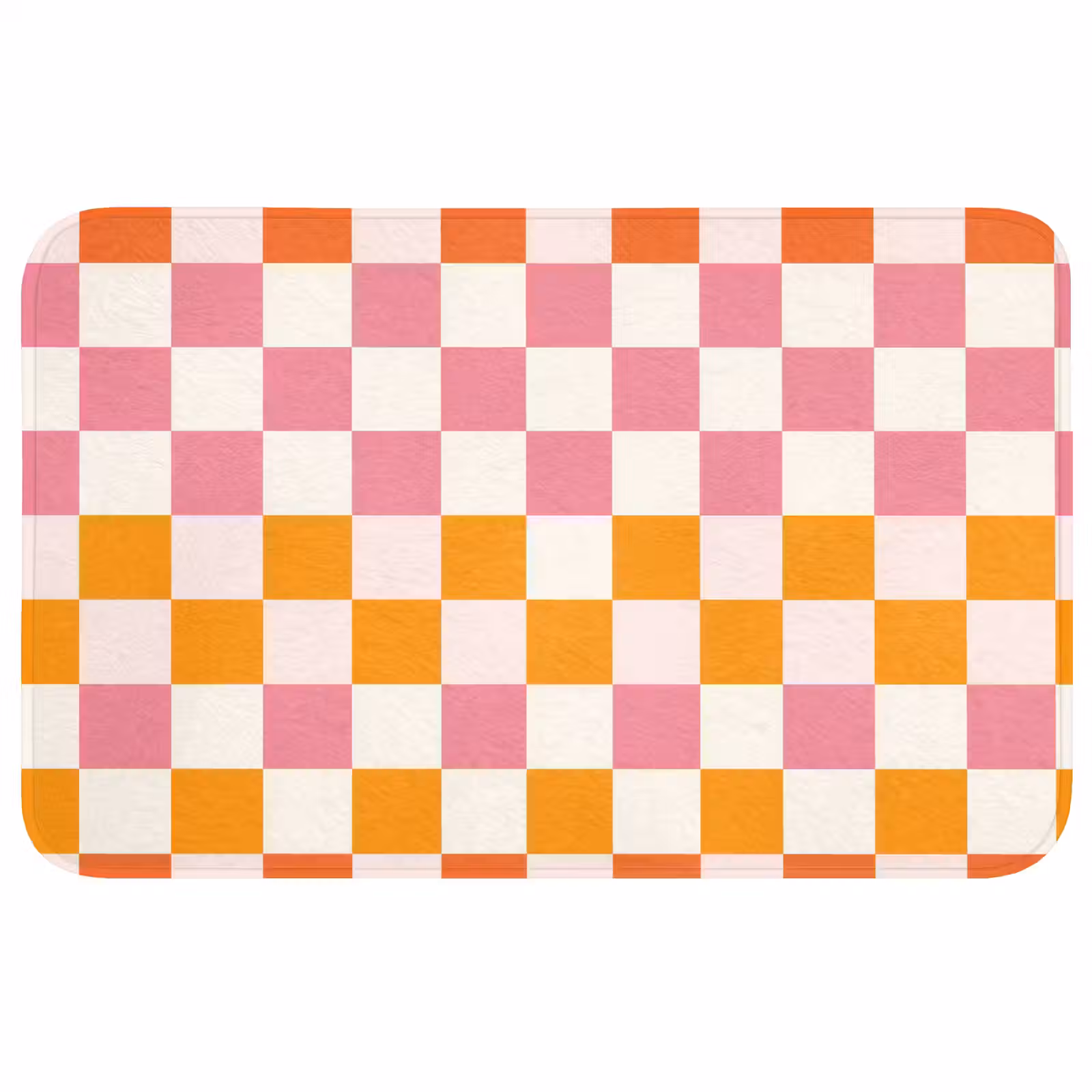 Badmat - Vierkant - Patroon - Oranje — 1