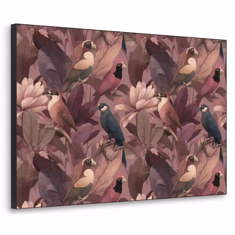 Art Frame - Vogels - Bladeren - Roze — 1