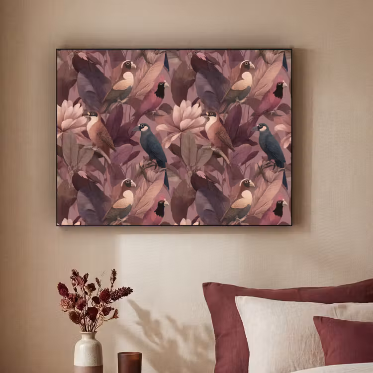 Art Frame - Vogels - Bladeren - Roze — 2