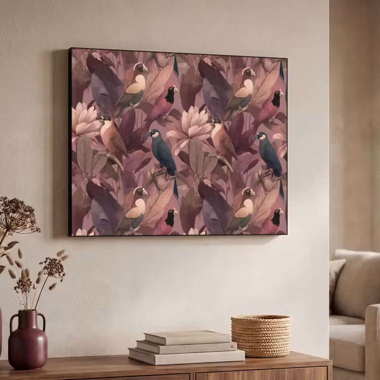Art Frame - Vogels - Bladeren - Roze — 4