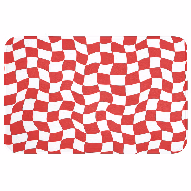 Badmat - Golvend - Patroon - Rood — 1
