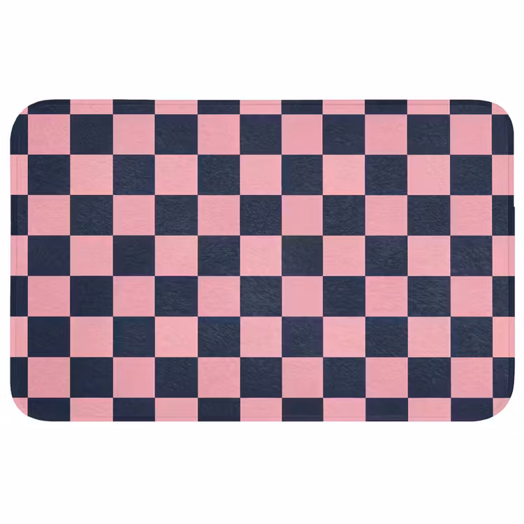 Badmat - Traditioneel - Patroon - Blauw - Roze — 1