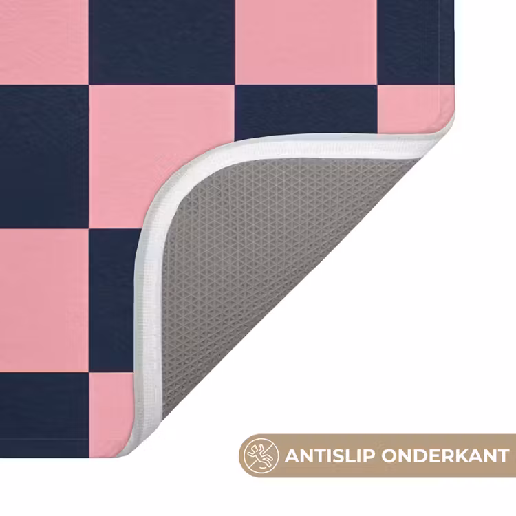 Badmat - Traditioneel - Patroon - Blauw - Roze — 3