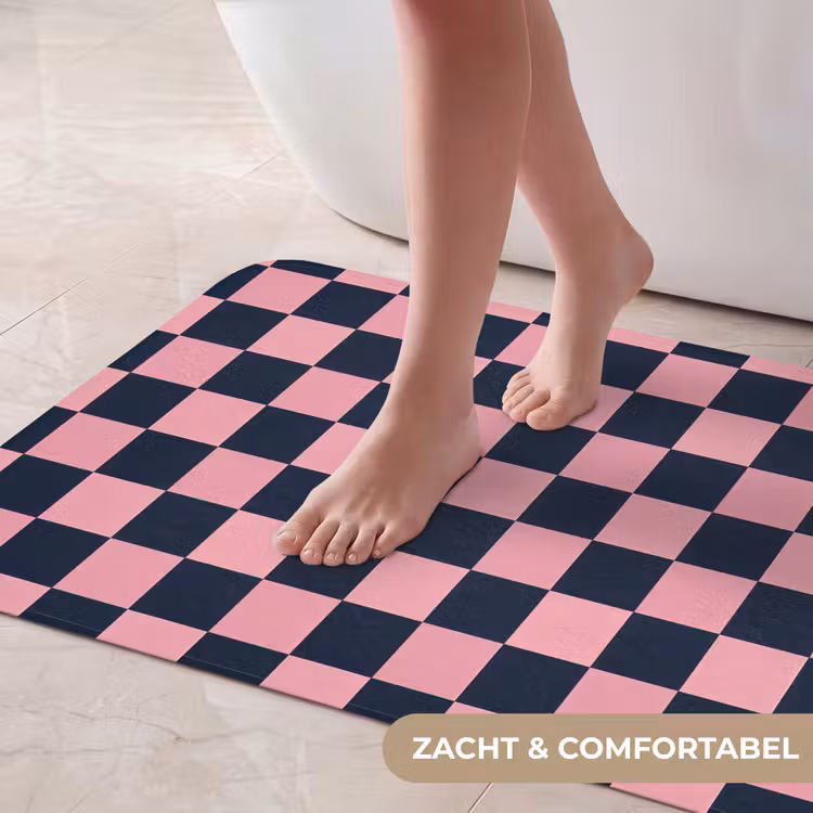 Badmat - Traditioneel - Patroon - Blauw - Roze — 5