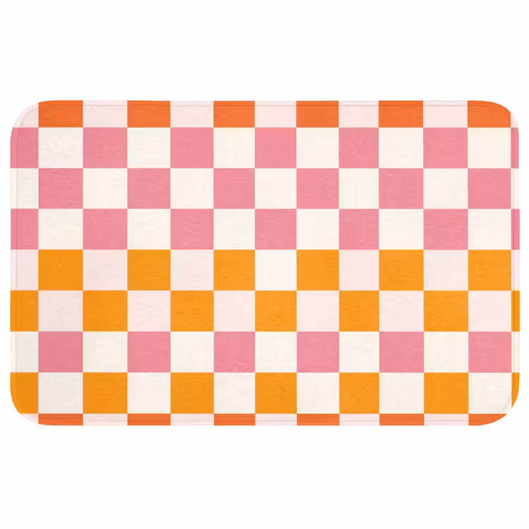 Badmat - Vierkant - Patroon - Oranje — 1