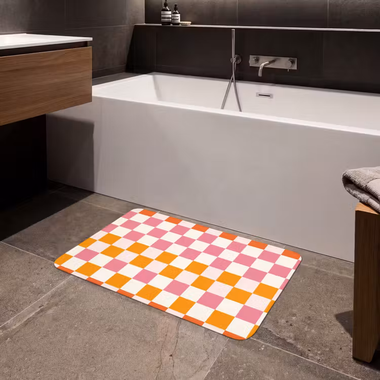 Badmat - Vierkant - Patroon - Oranje — 4