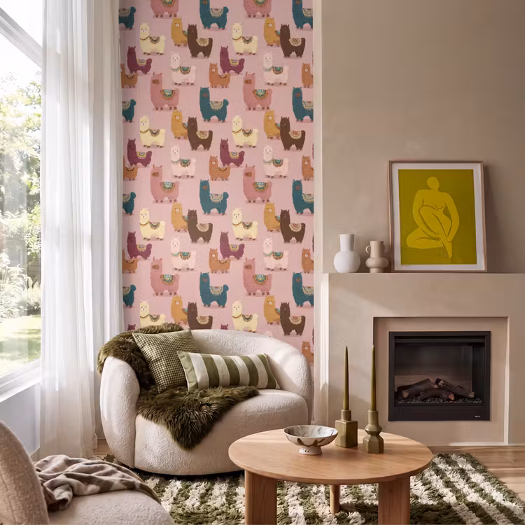 Behang - Alpaca's - Patroon - Kleurrijk — 1