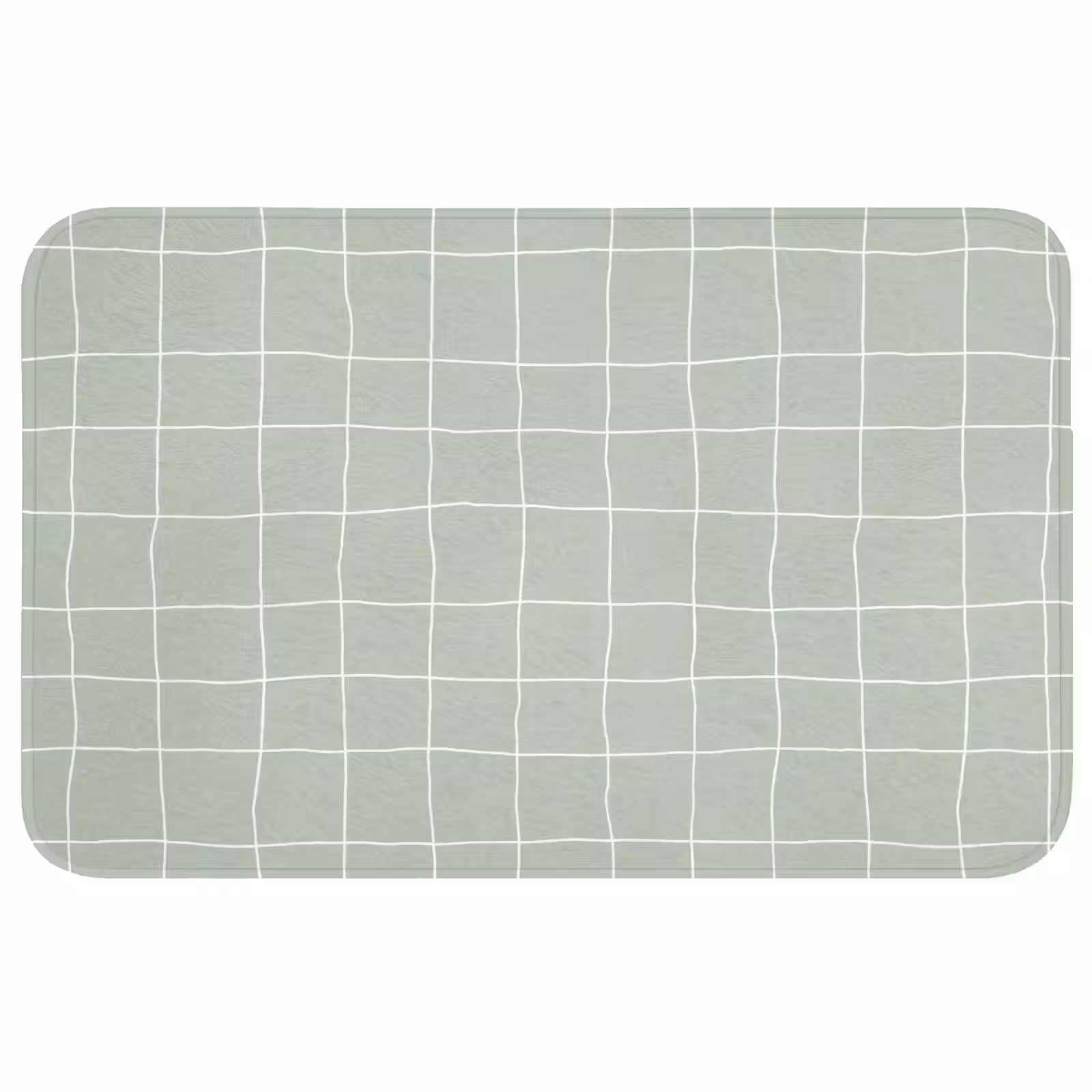 Badmat - Ruitpatroon - Golvend - Groen — 1