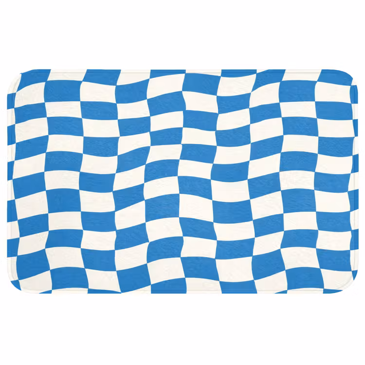 Badmat - Golvend - Patroon - Blauw — 1