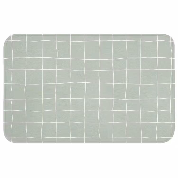 Badmat - Ruitpatroon - Golvend - Groen — 1