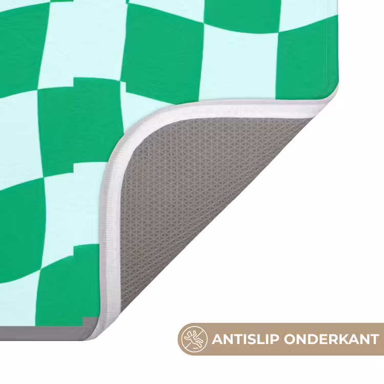 Badmat - Schaakbord - Golvend - Groen — 3