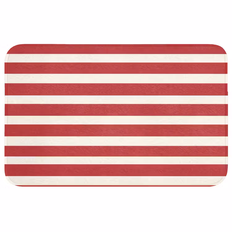 Badmat - Strepen - Patroon - Rood — 1