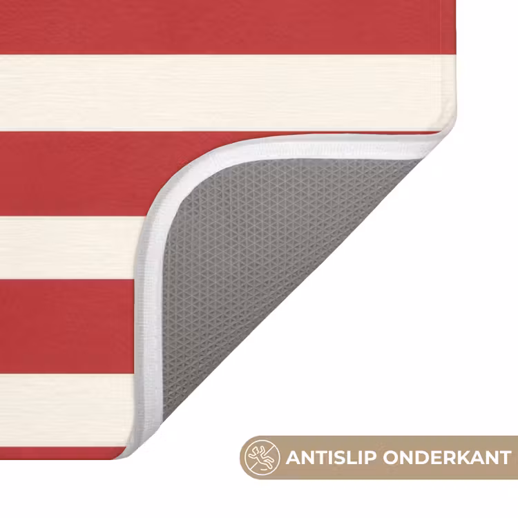 Badmat - Strepen - Patroon - Rood — 3
