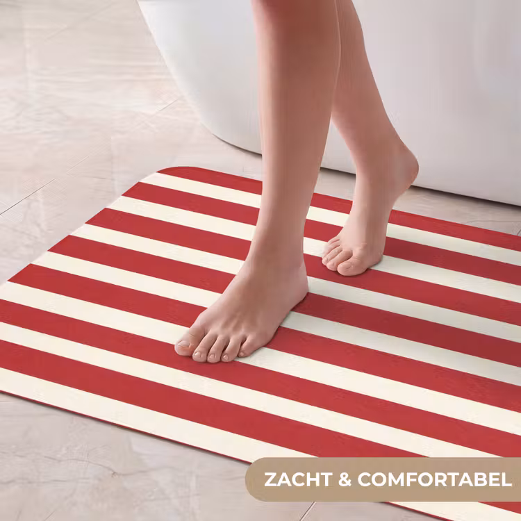 Badmat - Strepen - Patroon - Rood — 5
