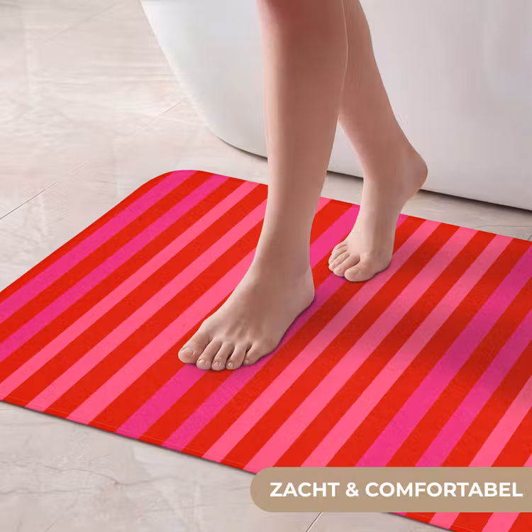 Badmat - Verticaal - Strepen - Roze — 5