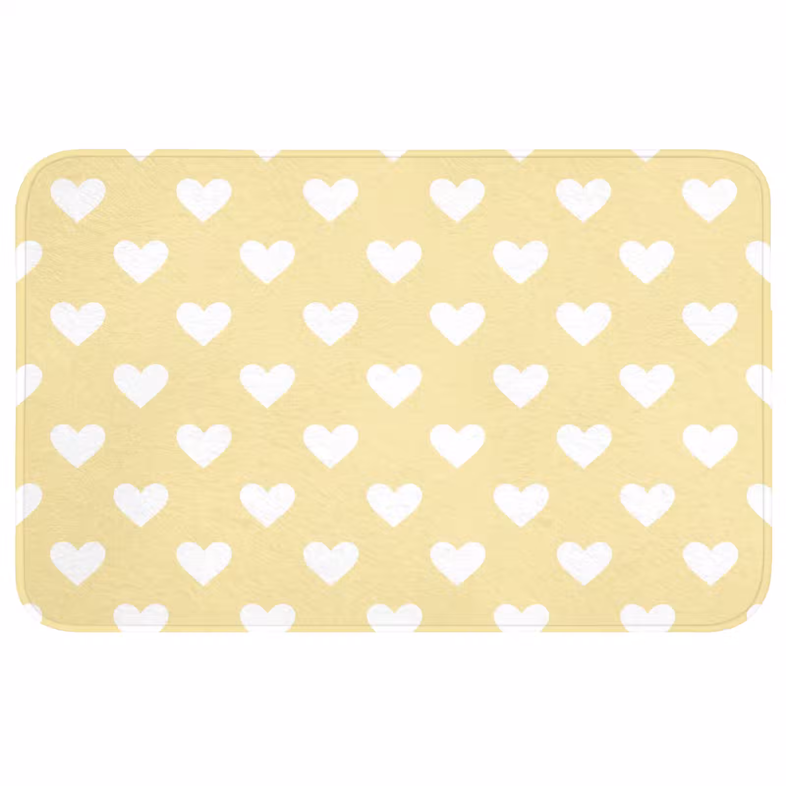 Badmat - Hartjes - Patroon - Geel — 1